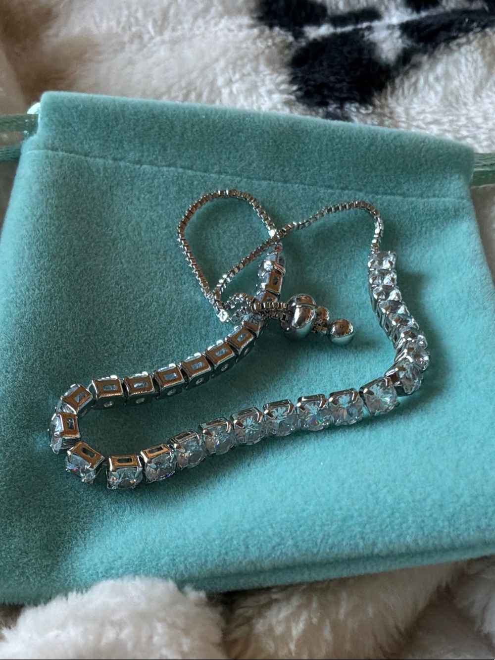 Cubic Zirconia Tennis Bracelet - Silver plated